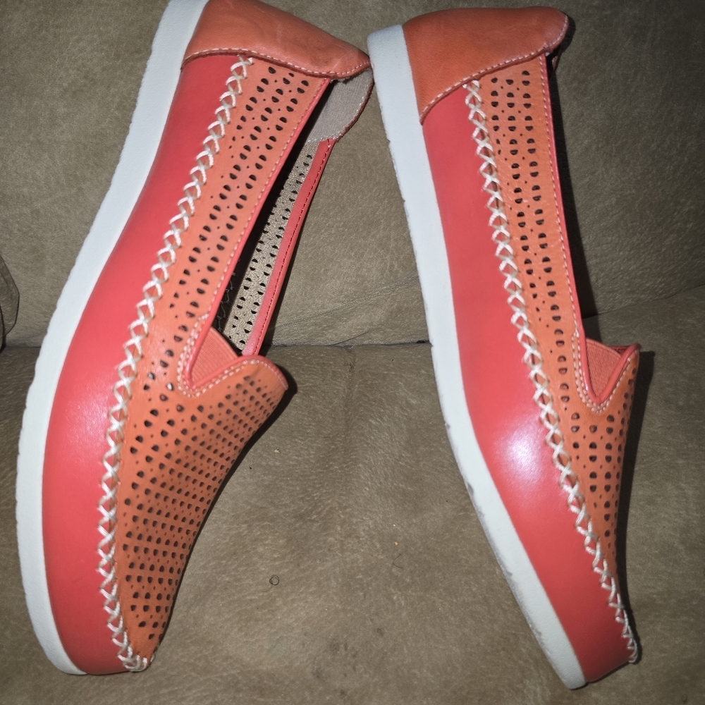 Earth Origins Lark Lizzy Women's Orange Leather Loafers Size 11 - Picture 8 of 9